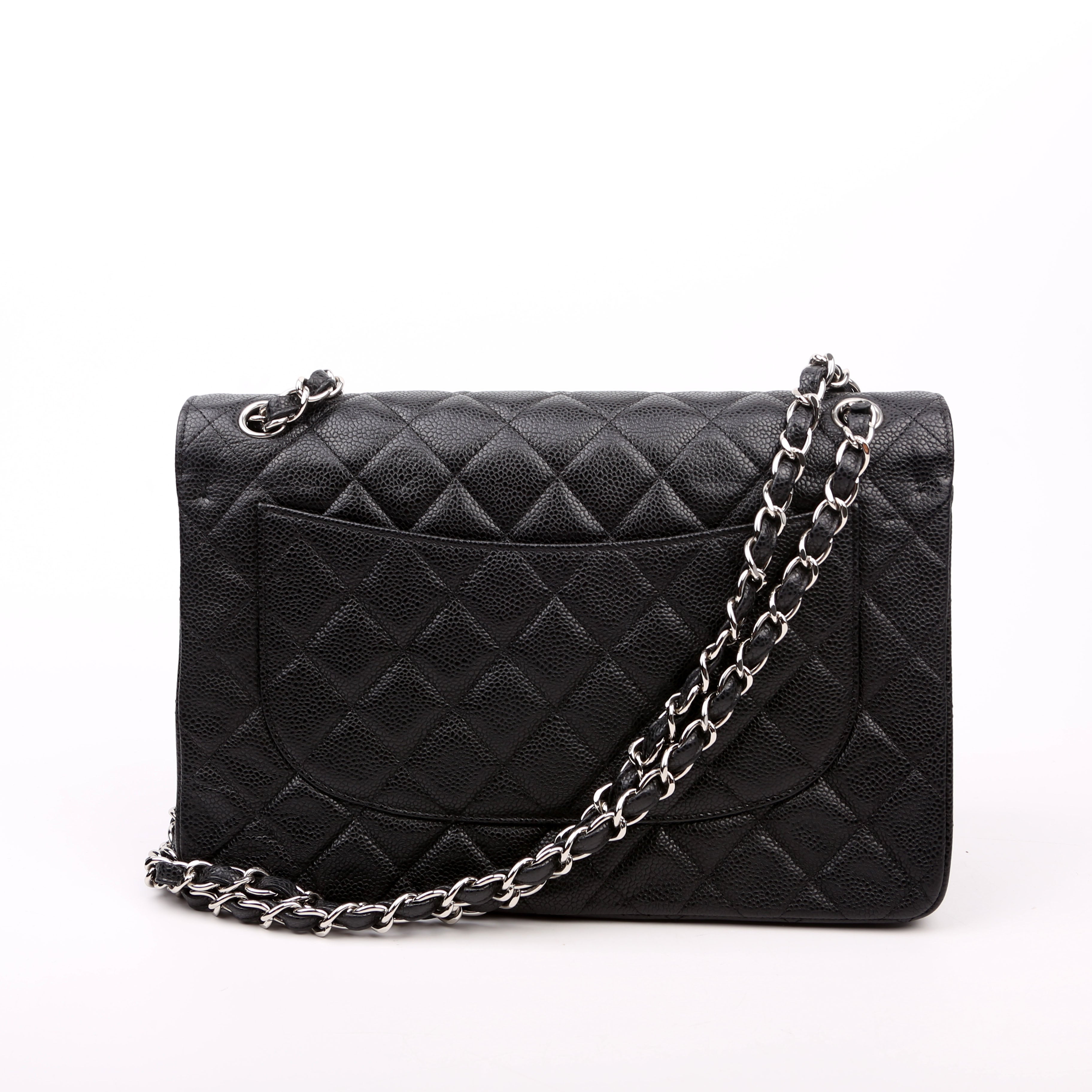 Chanel Classic Flap Jumbo Caviar 14-16M Black
