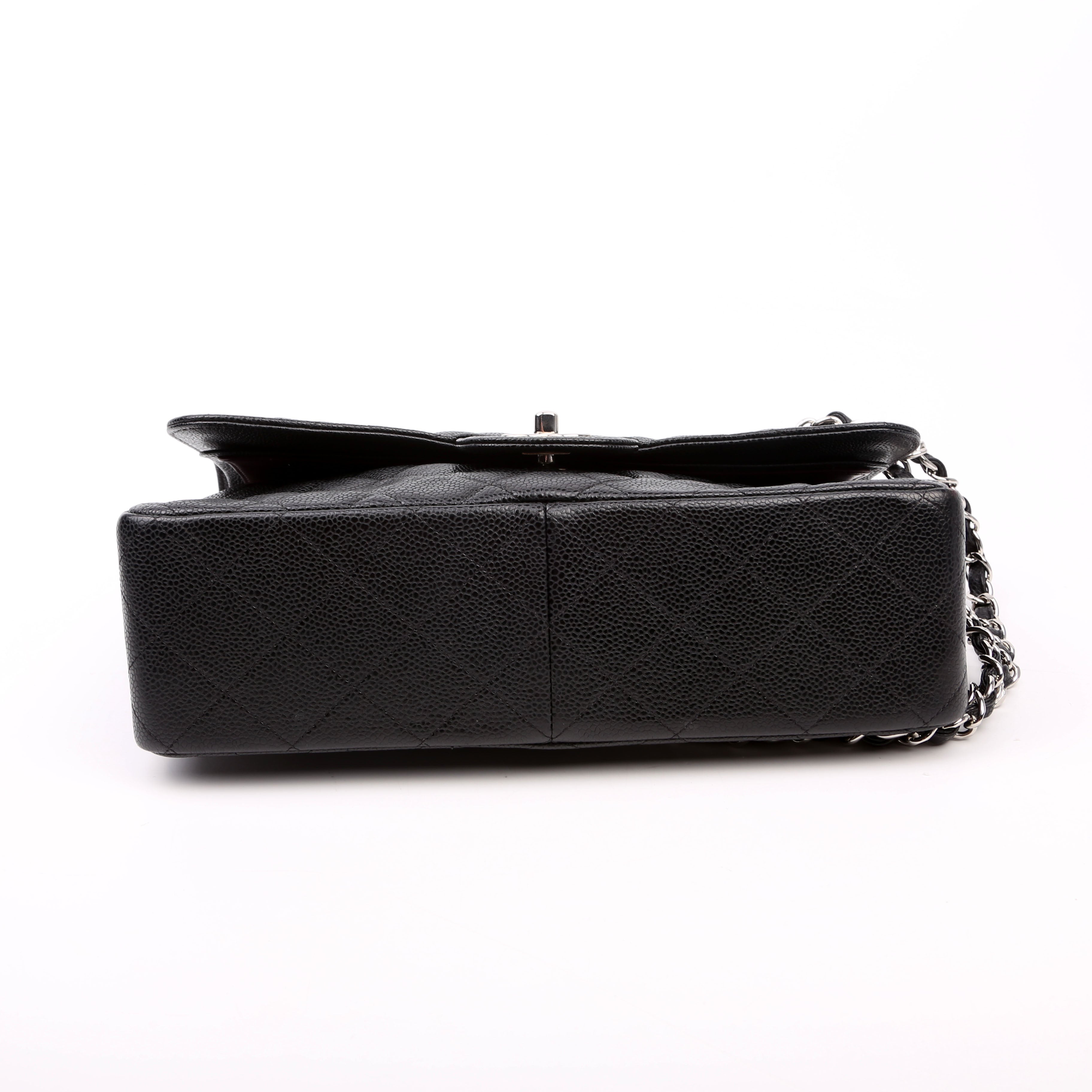Chanel Classic Flap Jumbo Caviar 14-16M Black