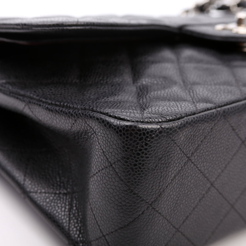 Chanel Classic Flap Jumbo Caviar 14-16M Black