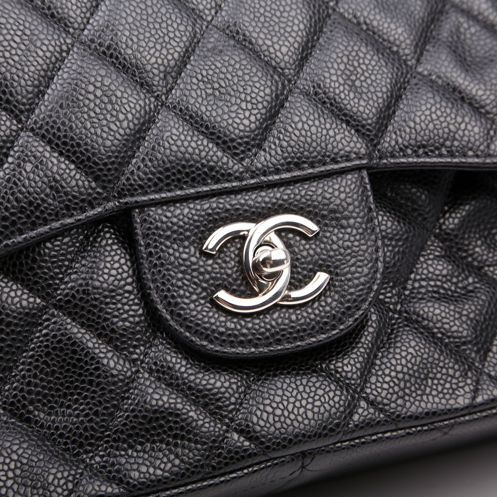Chanel Classic Flap Jumbo Caviar 14-16M Black
