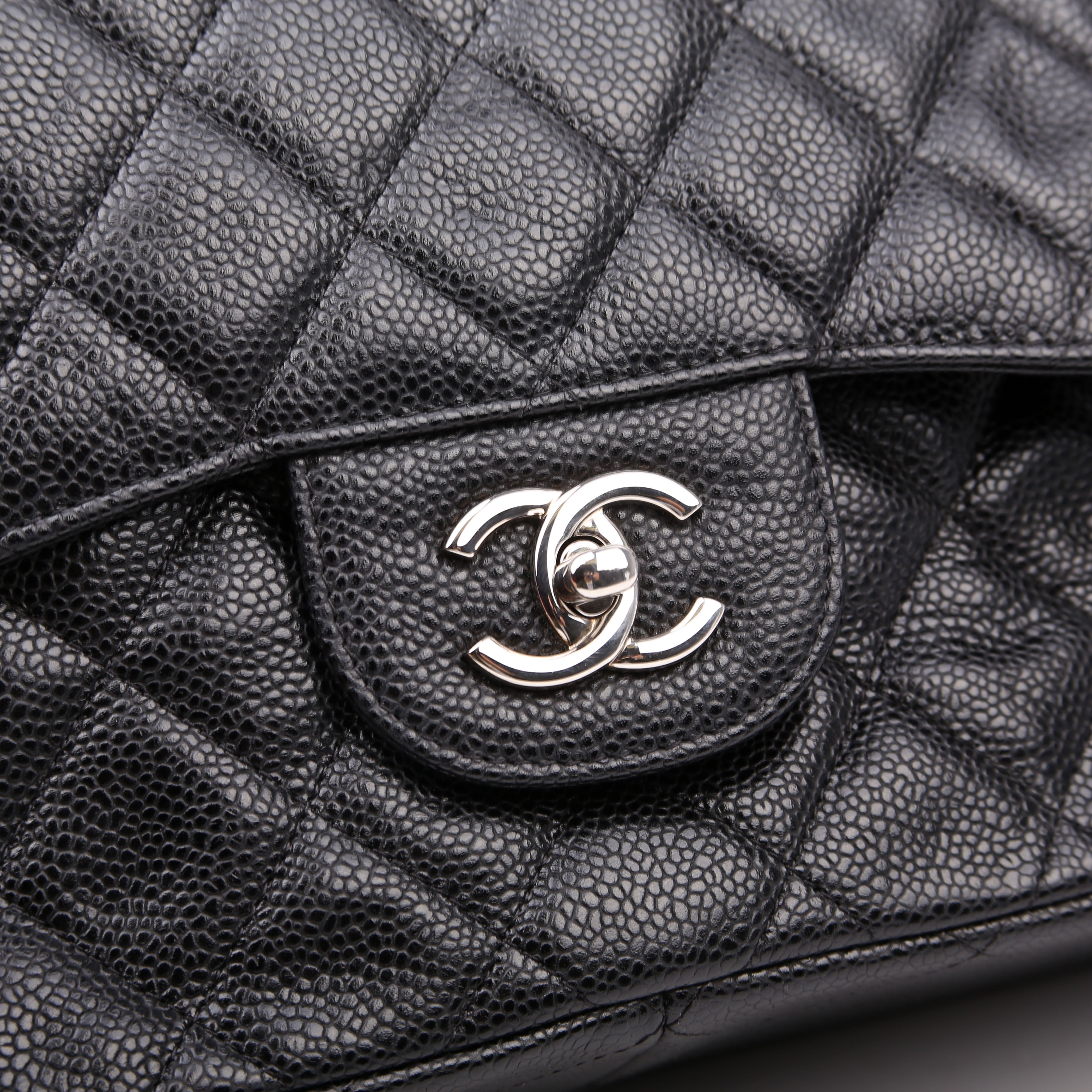 Chanel Classic Flap Jumbo Caviar 14-16M Black