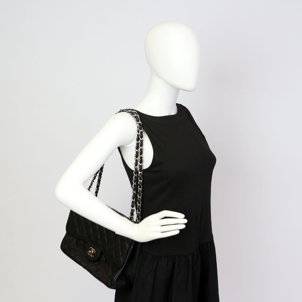 Chanel Classic Flap Jumbo Caviar 14-16M Black