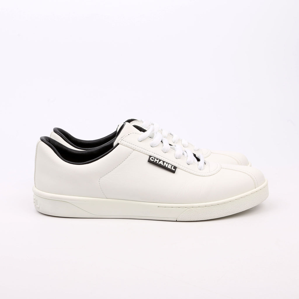 Chanel Uniform Sneakers Size 41.5 White/Black