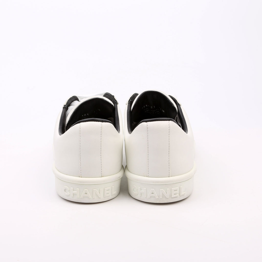 Chanel Uniform Sneakers Size 41.5 White/Black