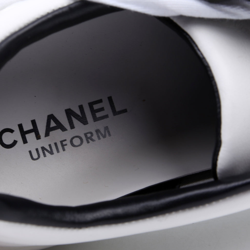 Chanel Uniform Sneakers Size 41.5 White/Black