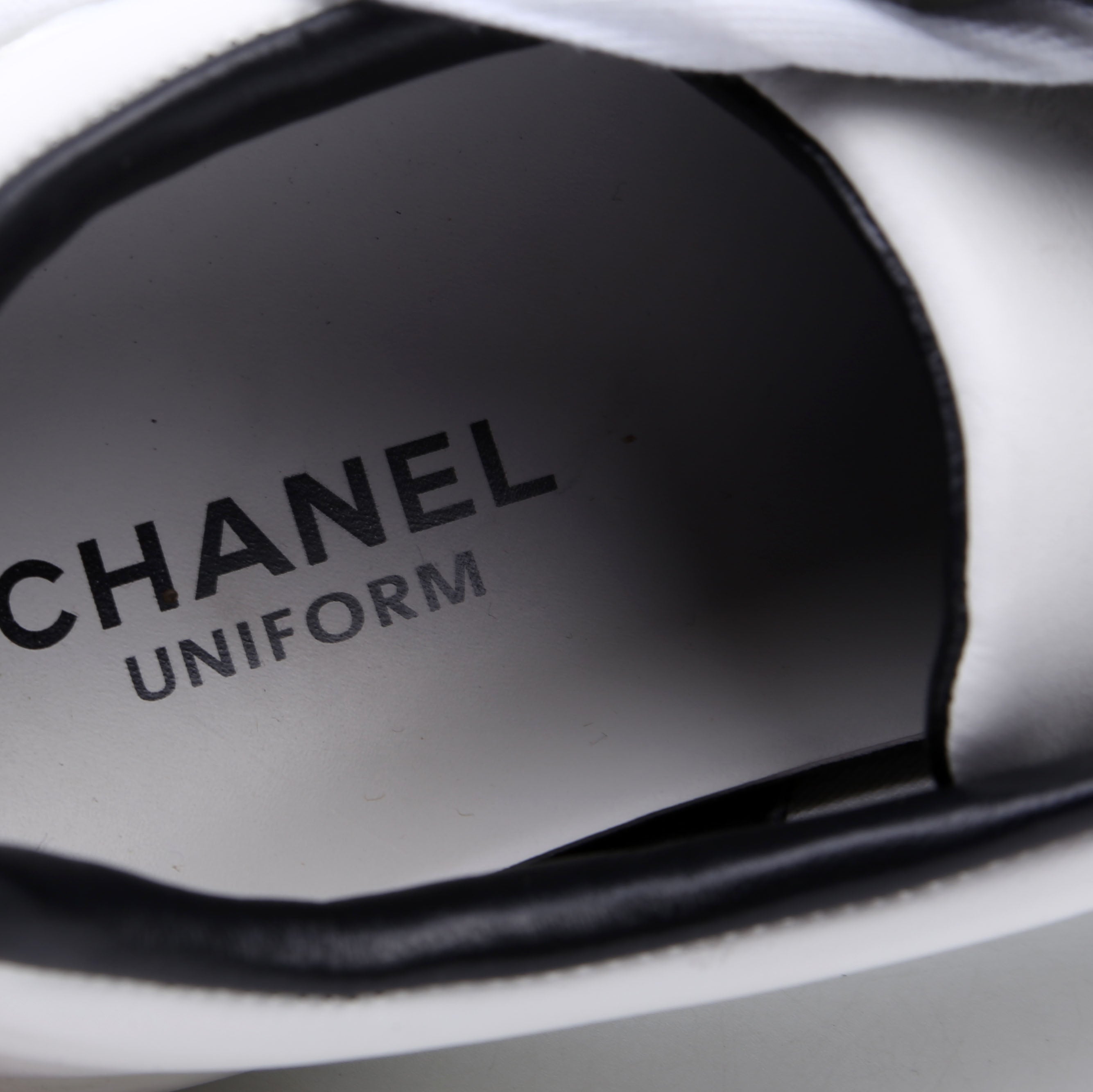 Chanel Uniform Sneakers Size 41.5 White/Black