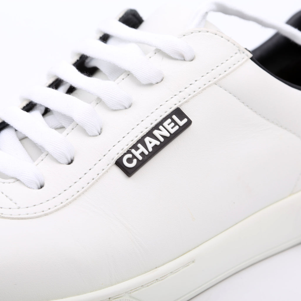 Chanel Uniform Sneakers Size 41.5 White/Black