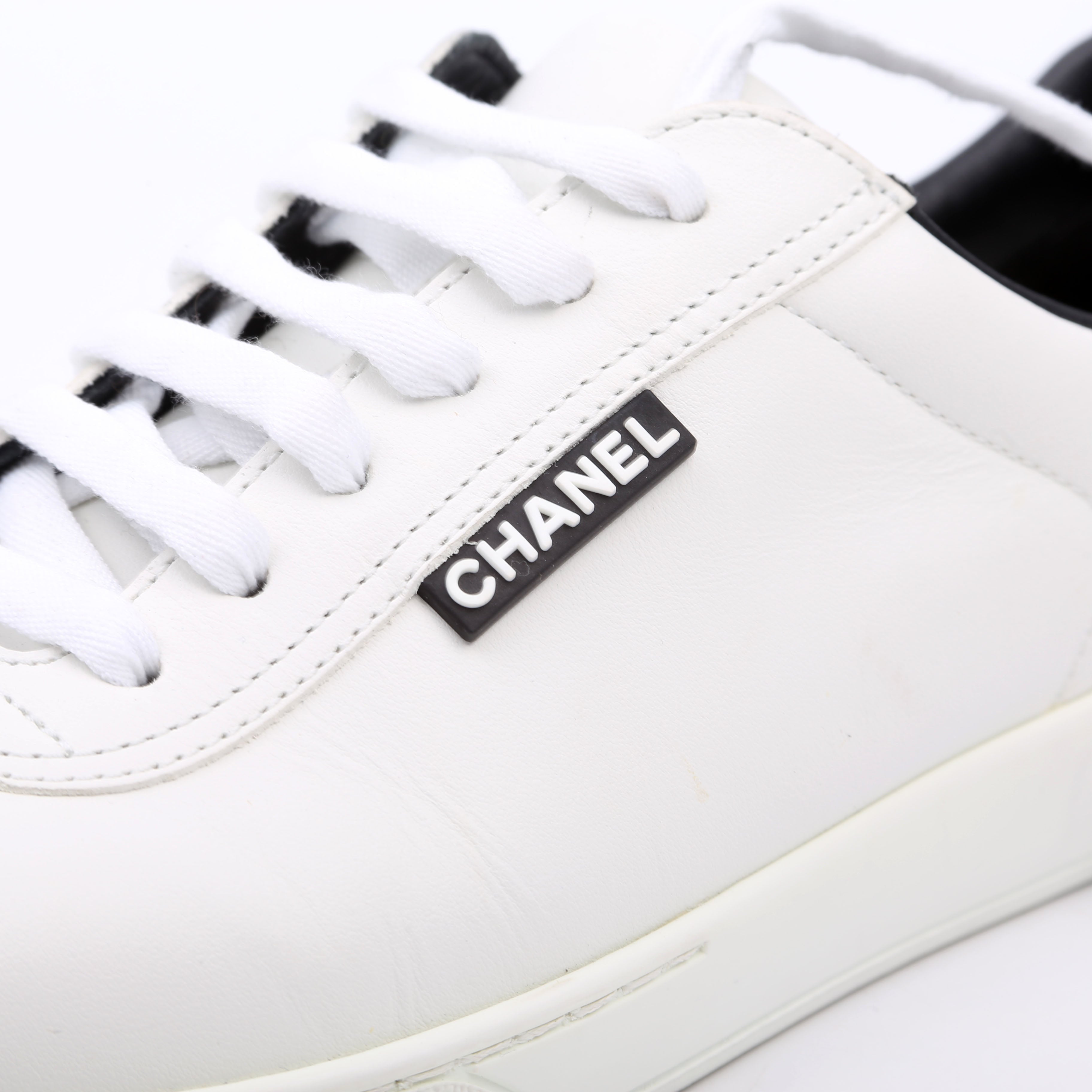 Chanel Uniform Sneakers Size 41.5 White/Black