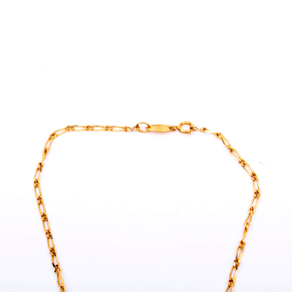 Chanel CC Crystal Cut-Out Pendant Necklace Gold