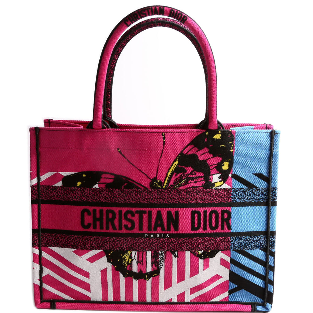Christian Dior Book Tote Medium Embroidered Jungle Pop