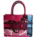 Christian Dior Book Tote Medium Embroidered Jungle Pop