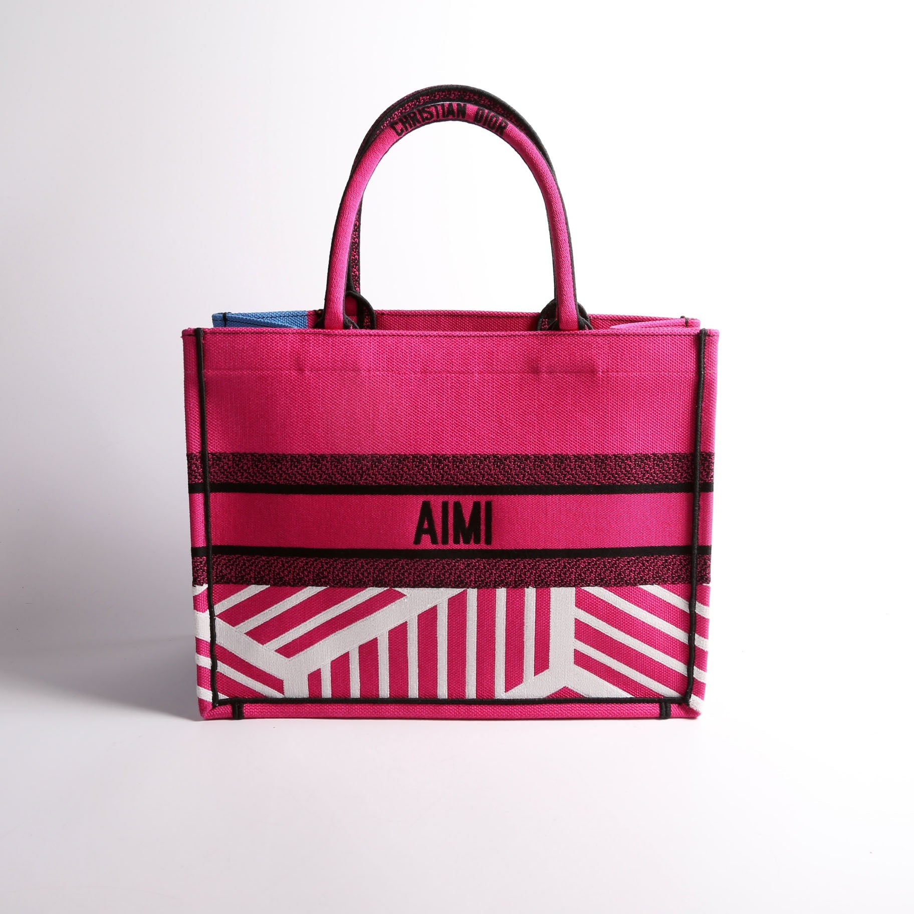 Christian Dior Book Tote Medium Embroidered Jungle Pop