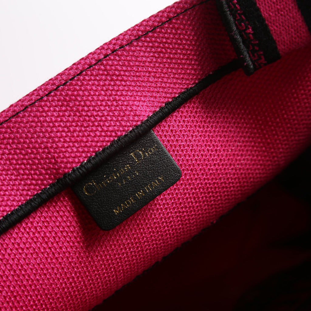Christian Dior Book Tote Medium Embroidered Jungle Pop