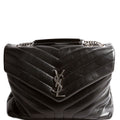 Saint Laurent LouLou Satchel Medium 487216 Black