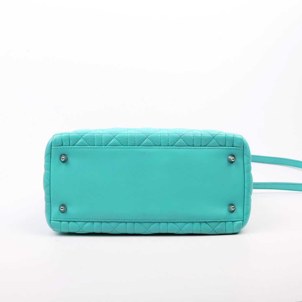 Christian Dior Lady Dior Medium Lambskin Teal