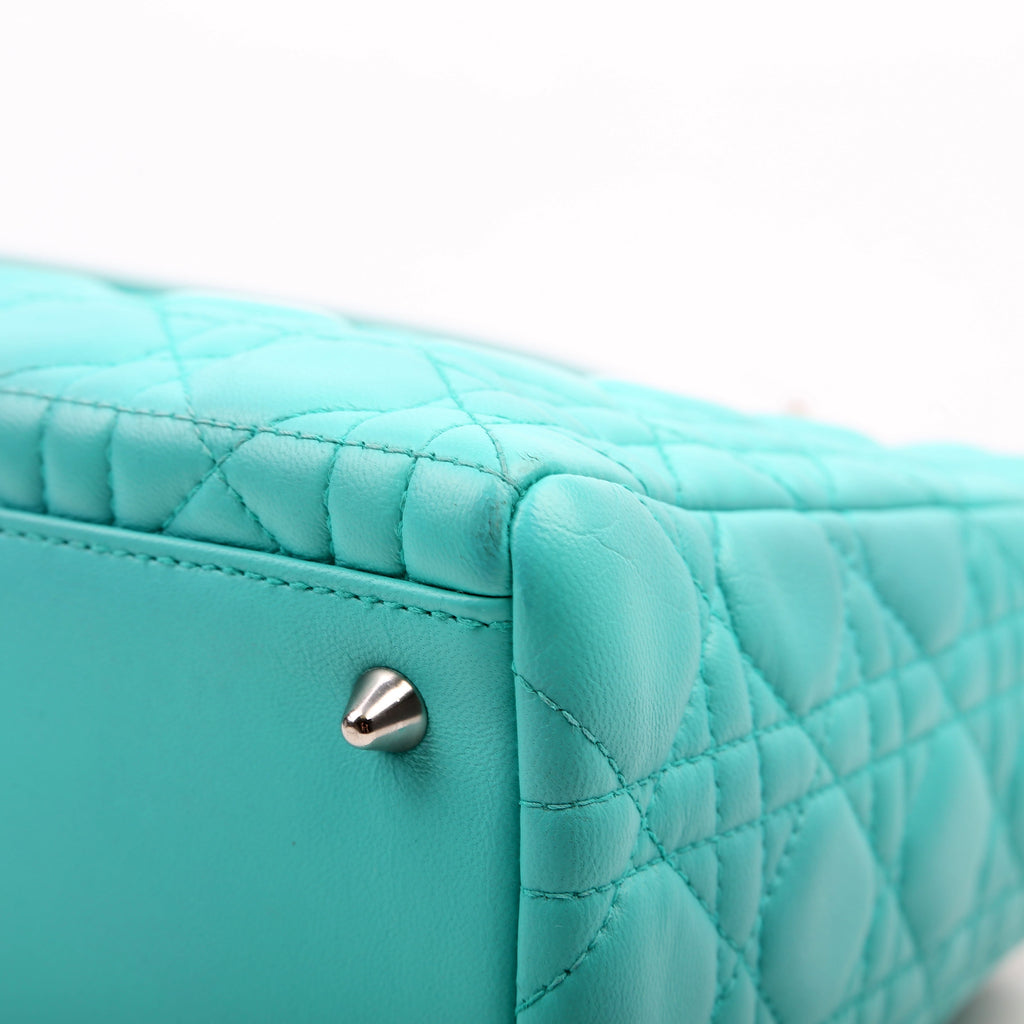 Christian Dior Lady Dior Medium Lambskin Teal