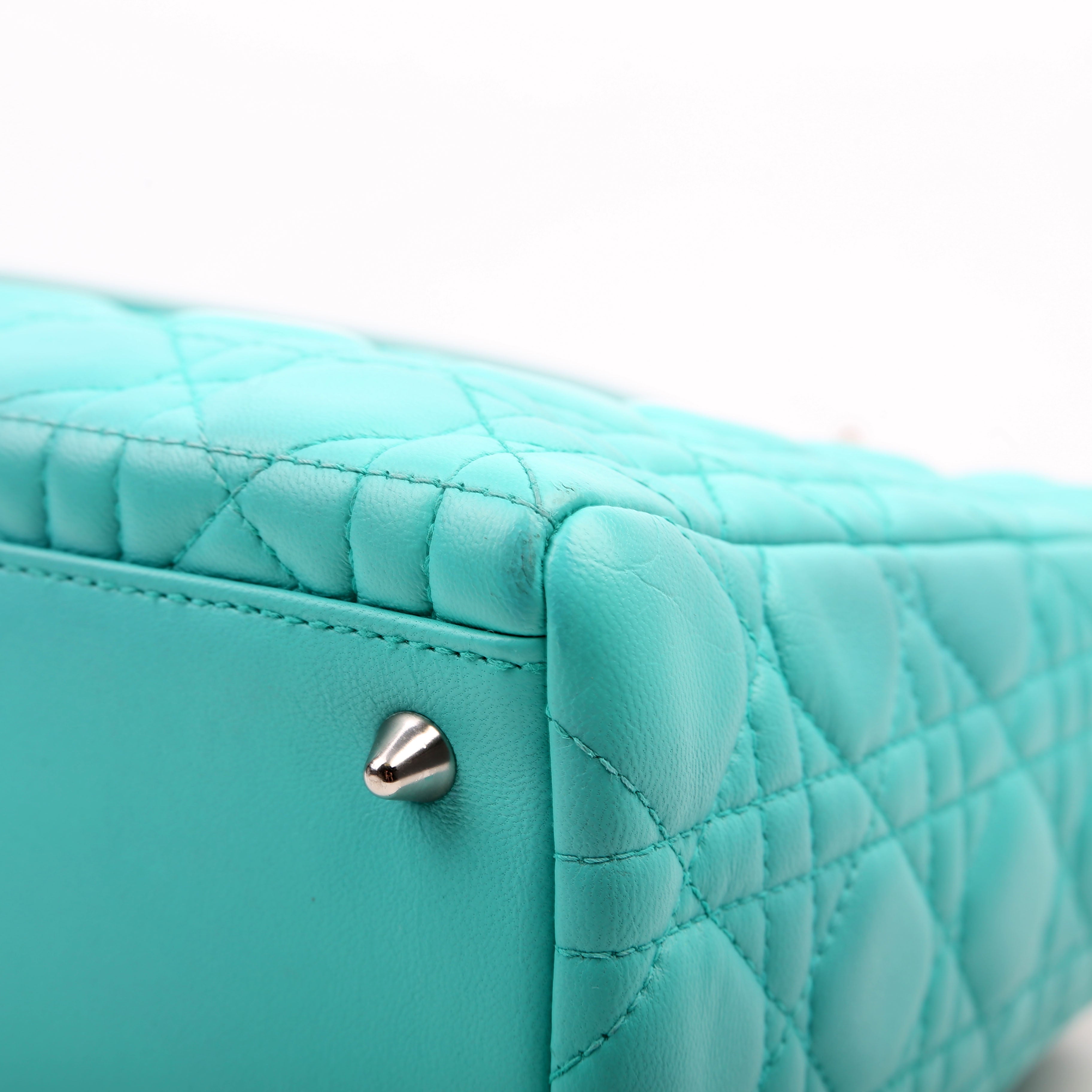 Christian Dior Lady Dior Medium Lambskin Teal