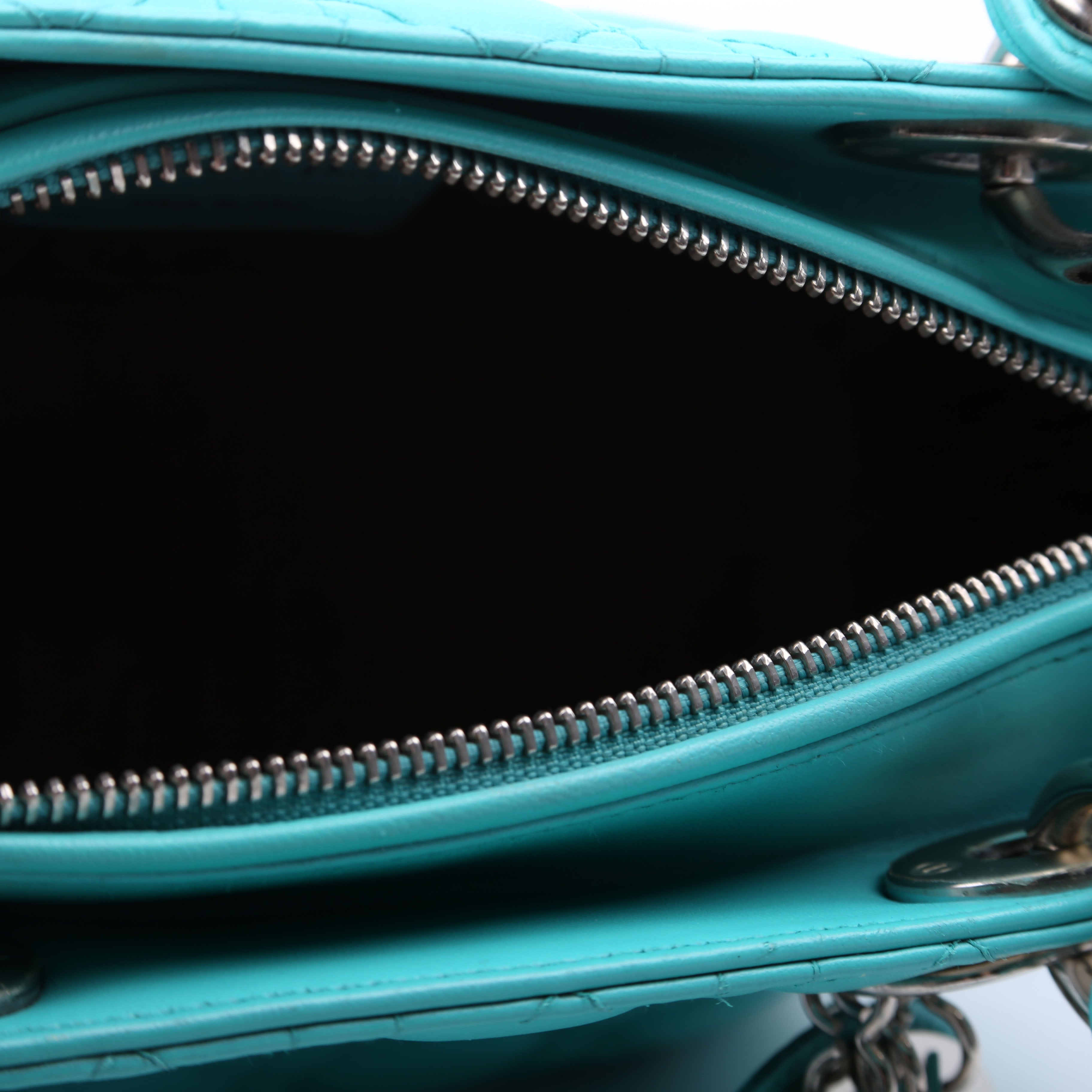 Christian Dior Lady Dior Medium Lambskin Teal