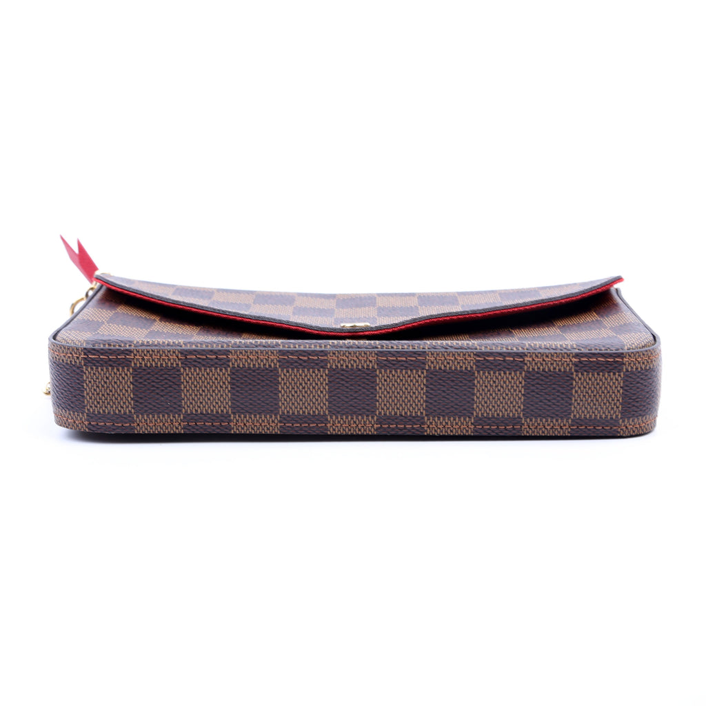 Louis Vuitton Pochette Felicie Damier Ebene Red