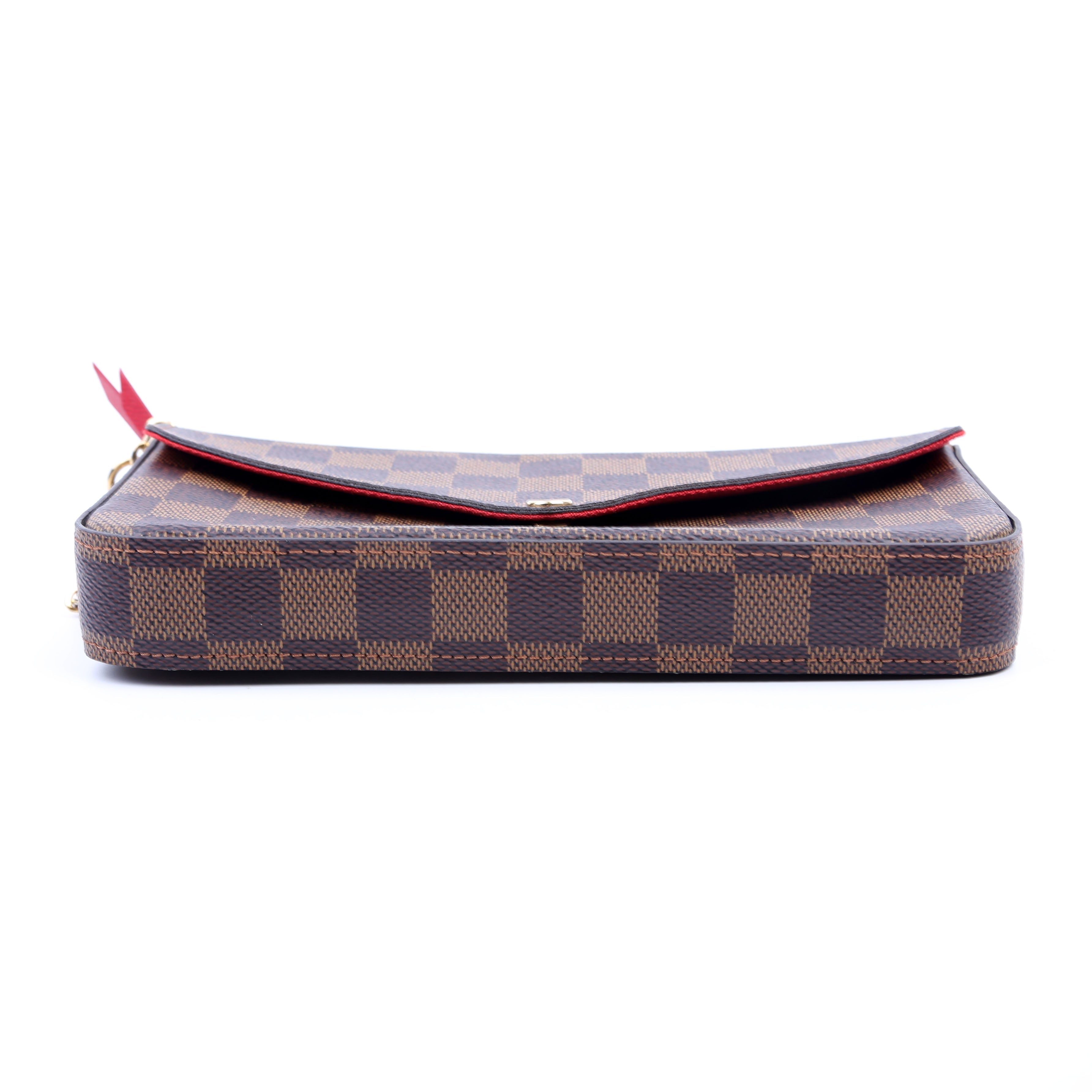 Louis Vuitton Pochette Felicie Damier Ebene Red