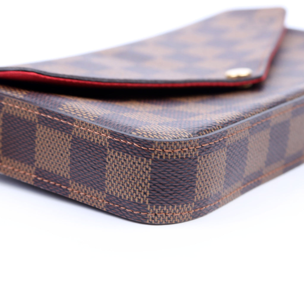 Louis Vuitton Pochette Felicie Damier Ebene Red