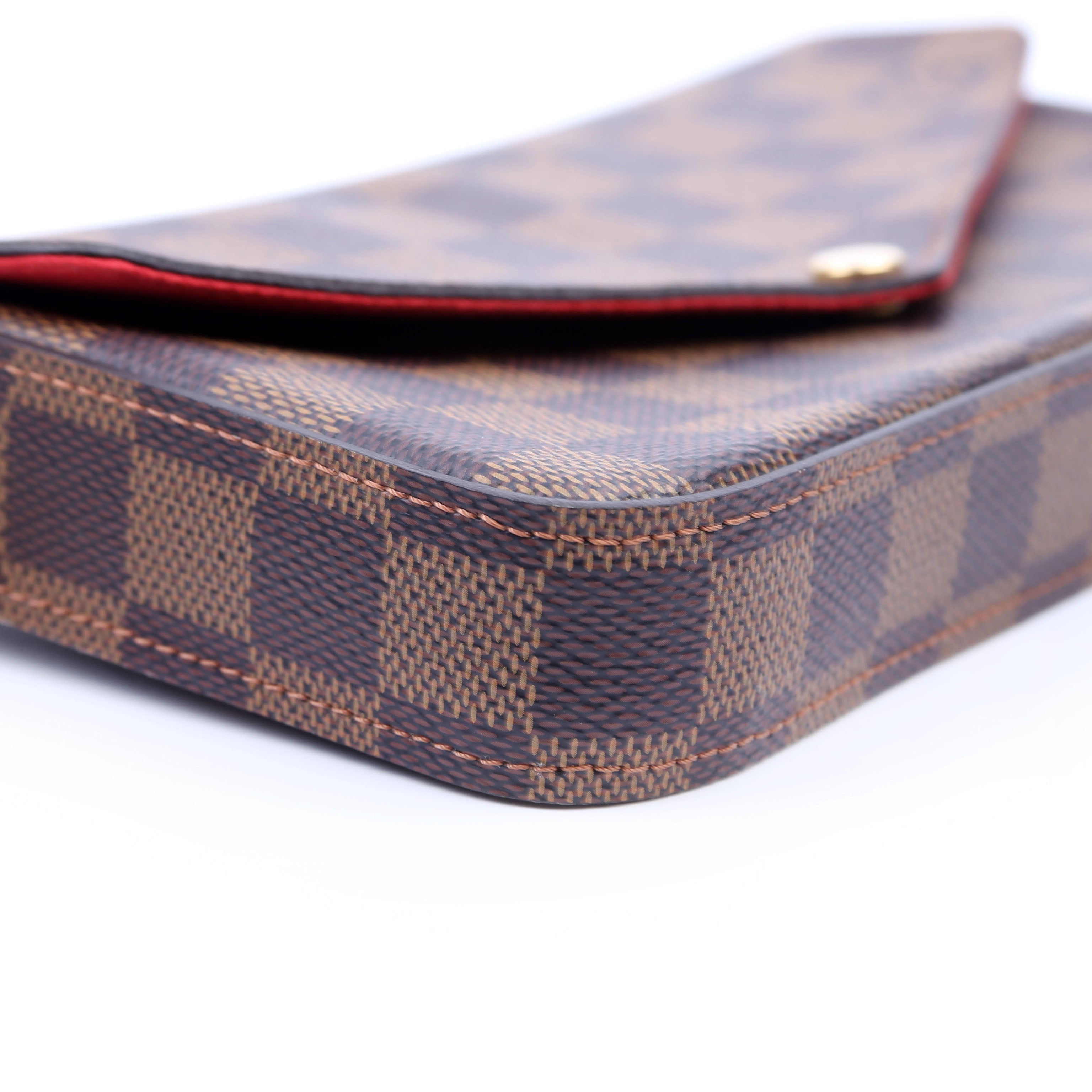 Louis Vuitton Pochette Felicie Damier Ebene Red
