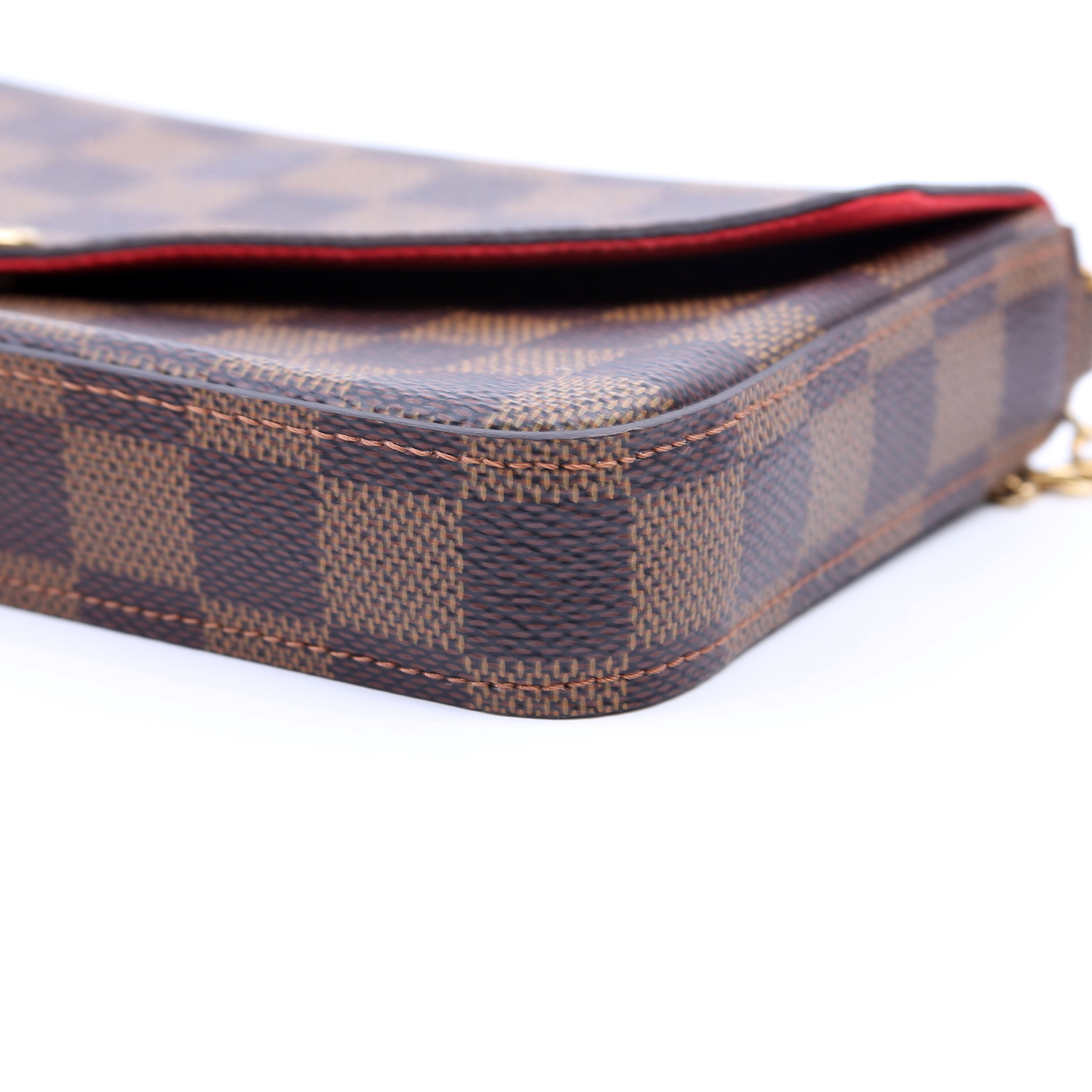 Louis Vuitton Pochette Felicie Damier Ebene Red