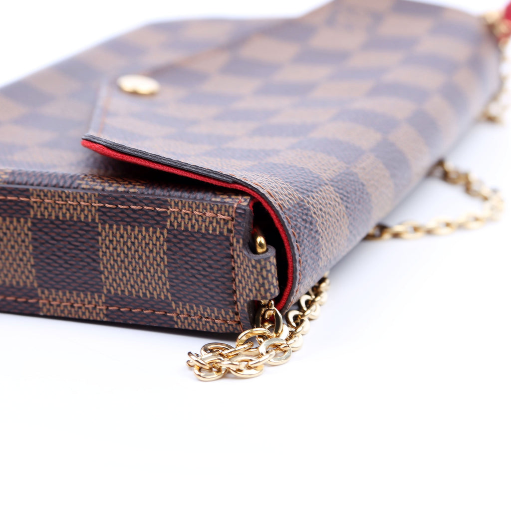 Louis Vuitton Pochette Felicie Damier Ebene Red