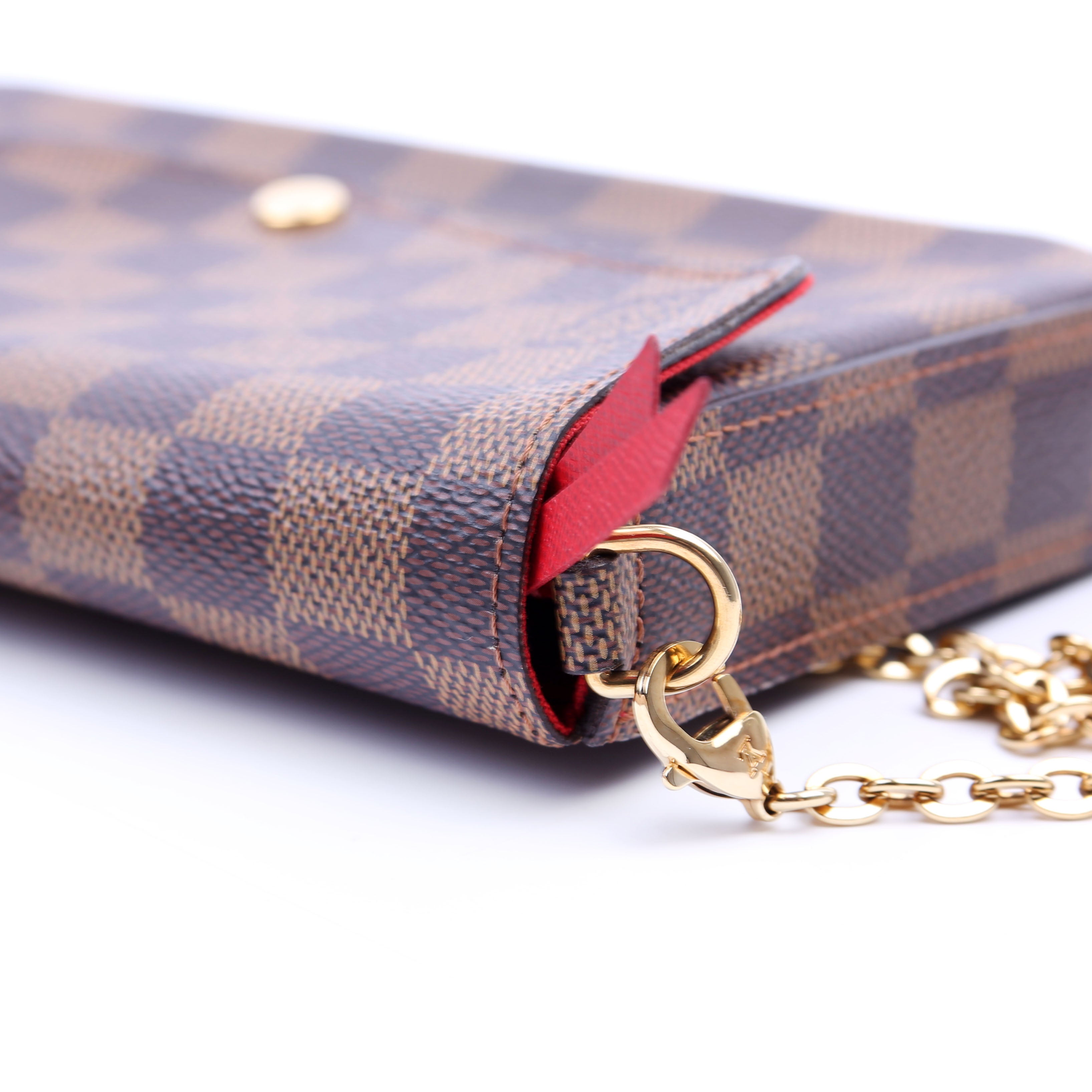 Louis Vuitton Pochette Felicie Damier Ebene Red