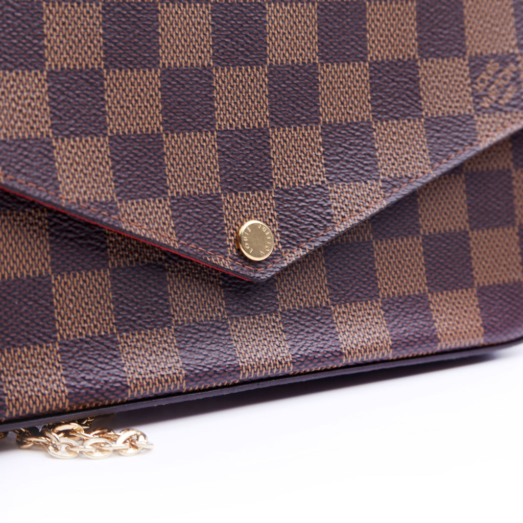 Louis Vuitton Pochette Felicie Damier Ebene Red
