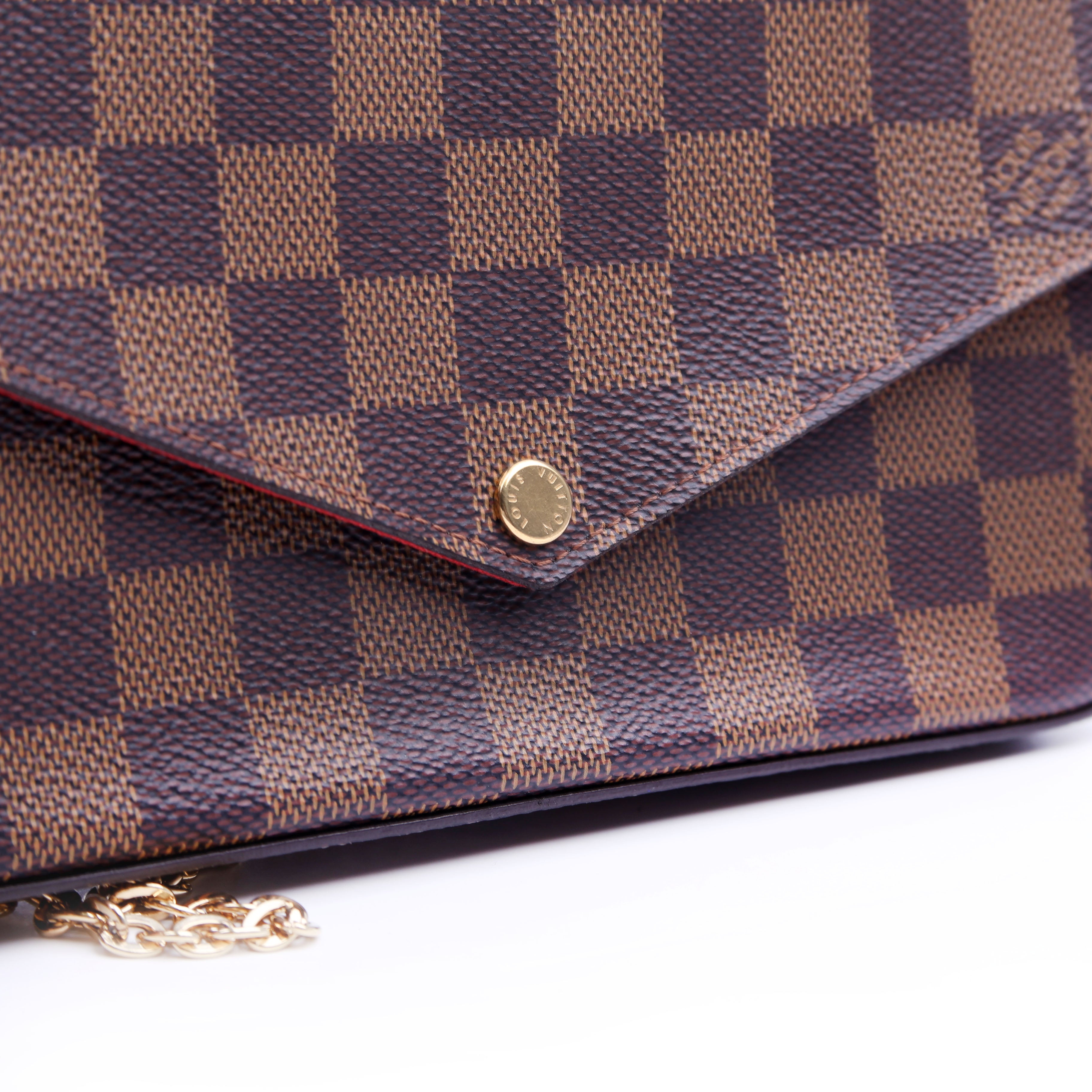 Louis Vuitton Pochette Felicie Damier Ebene Red