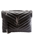 Saint Laurent Loulou Medium Quilted Black/Silver