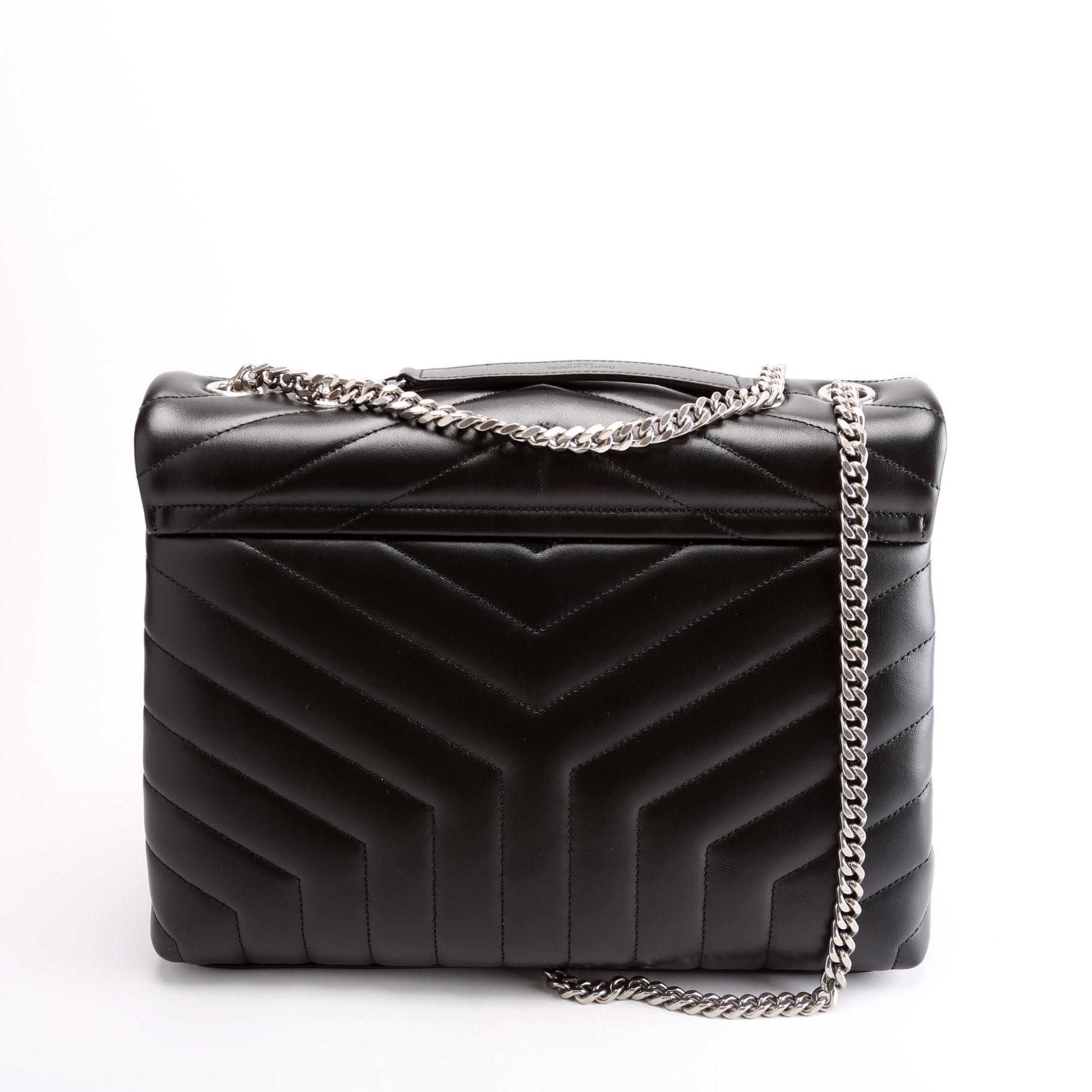 Saint Laurent Loulou Medium Quilted Black/Silver