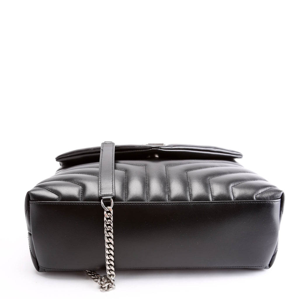 Saint Laurent Loulou Medium Quilted Black/Silver