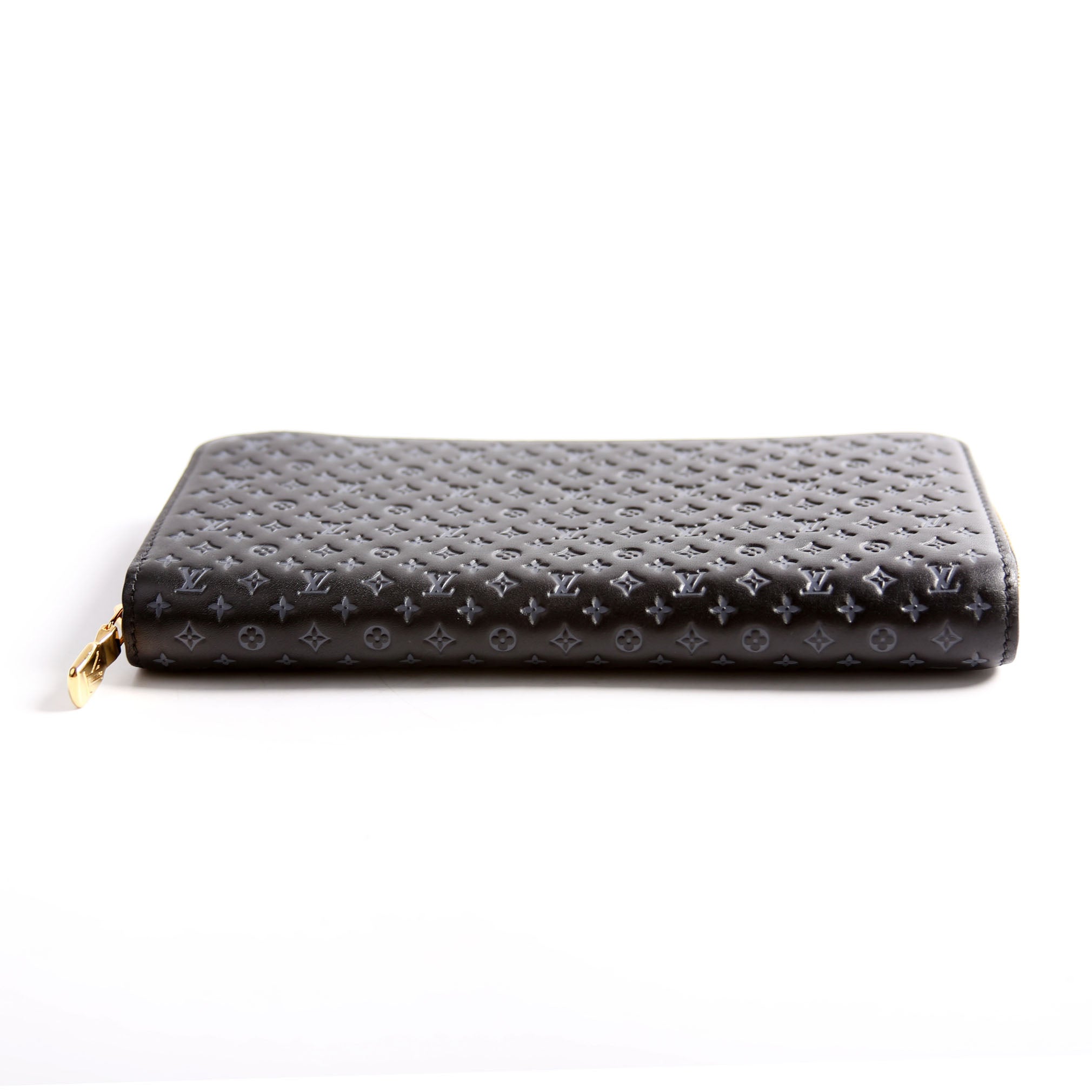 Louis Vuitton Zippy Wallet Nanogram Embossed Calfskin Black