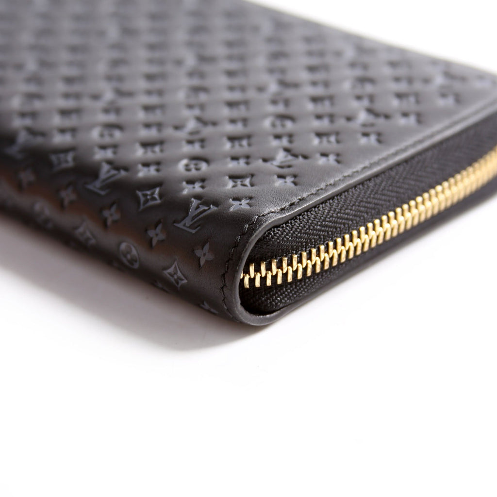 Louis Vuitton Zippy Wallet Nanogram Embossed Calfskin Black