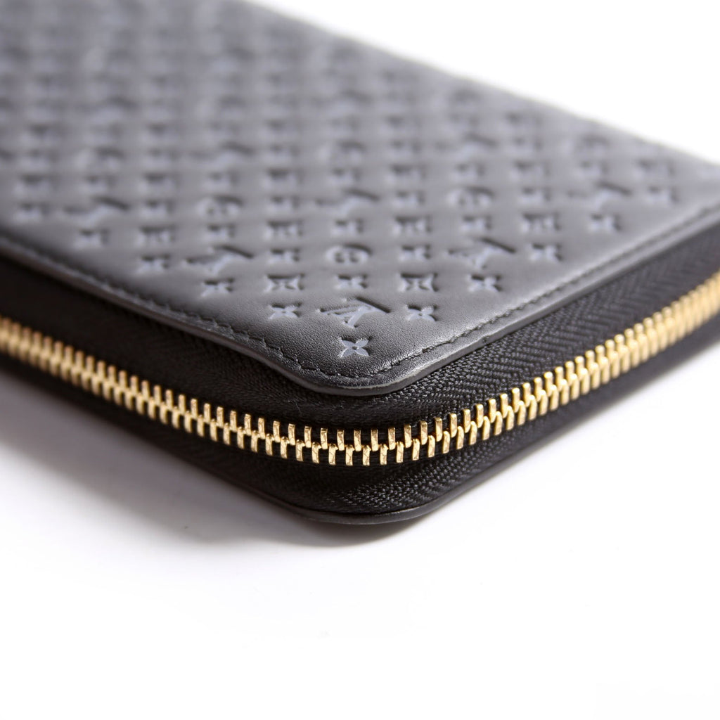 Louis Vuitton Zippy Wallet Nanogram Embossed Calfskin Black