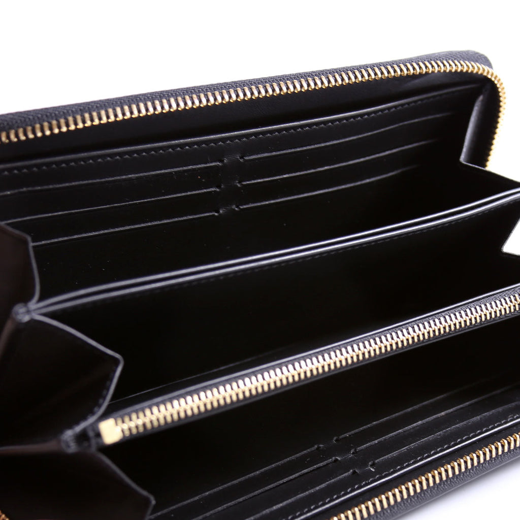 Louis Vuitton Zippy Wallet Nanogram Embossed Calfskin Black