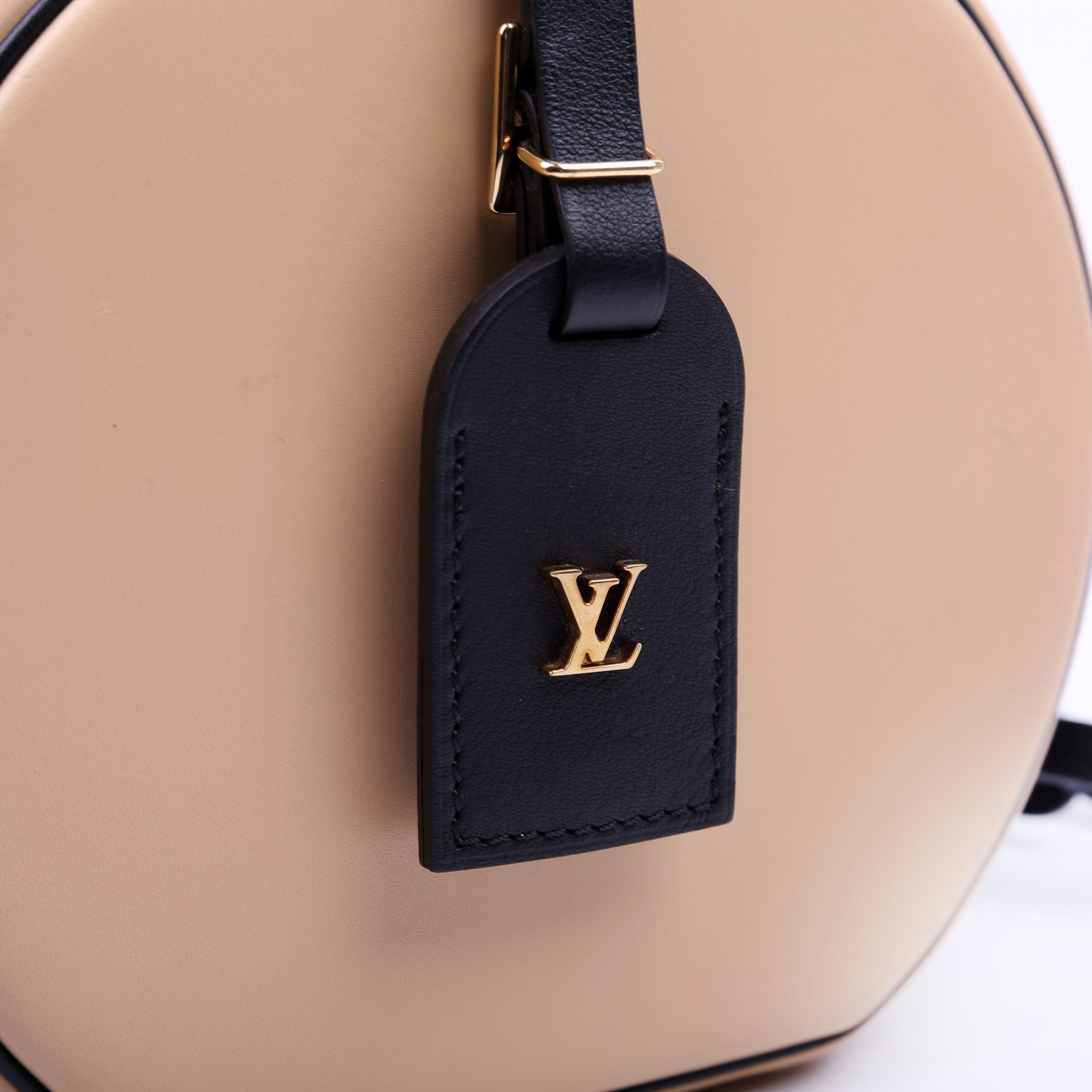 Louis Vuitton Petite Boite Chapeau Calfskin Tan/Black