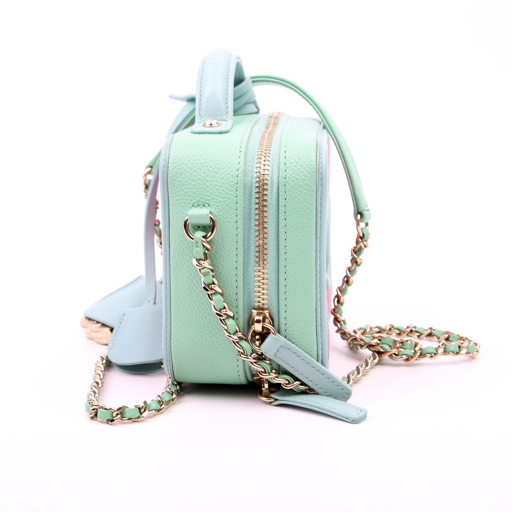 Chanel Mini Filigree Vanity Case 26M Green/Pink