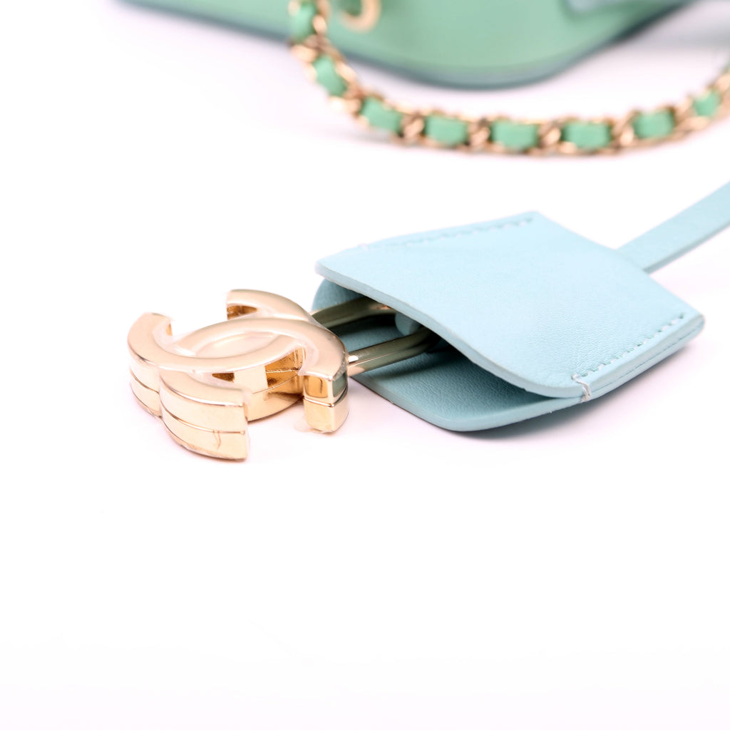 Chanel Mini Filigree Vanity Case 26M Green/Pink