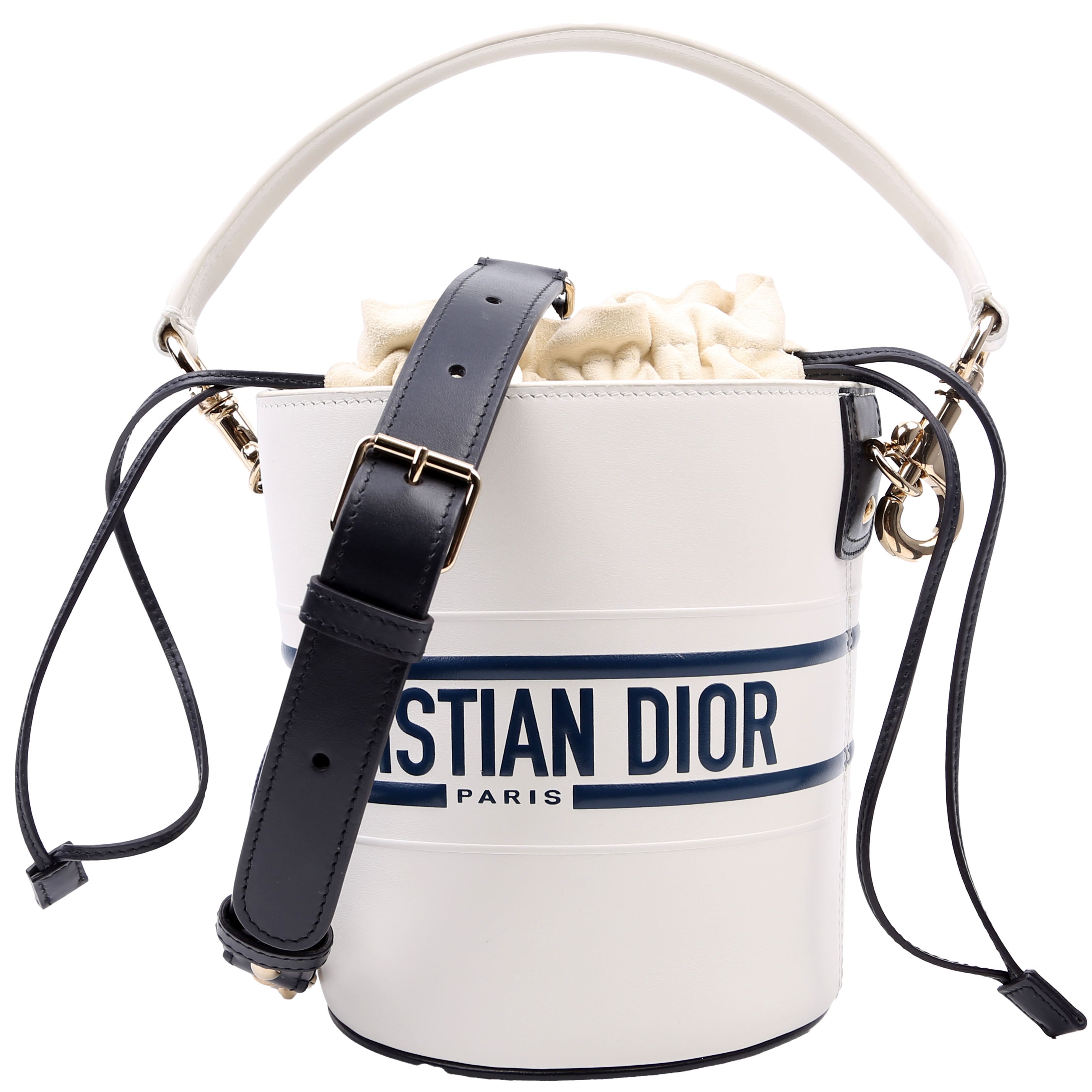 Christian Dior Vibe Bucket Bag Calfskin Small White/Navy
