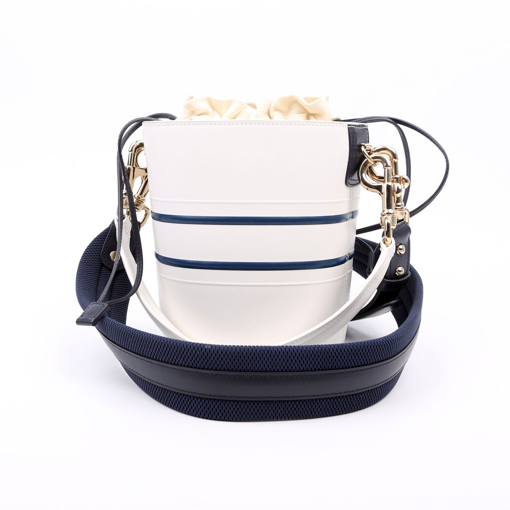 Christian Dior Vibe Bucket Bag Calfskin Small White/Navy