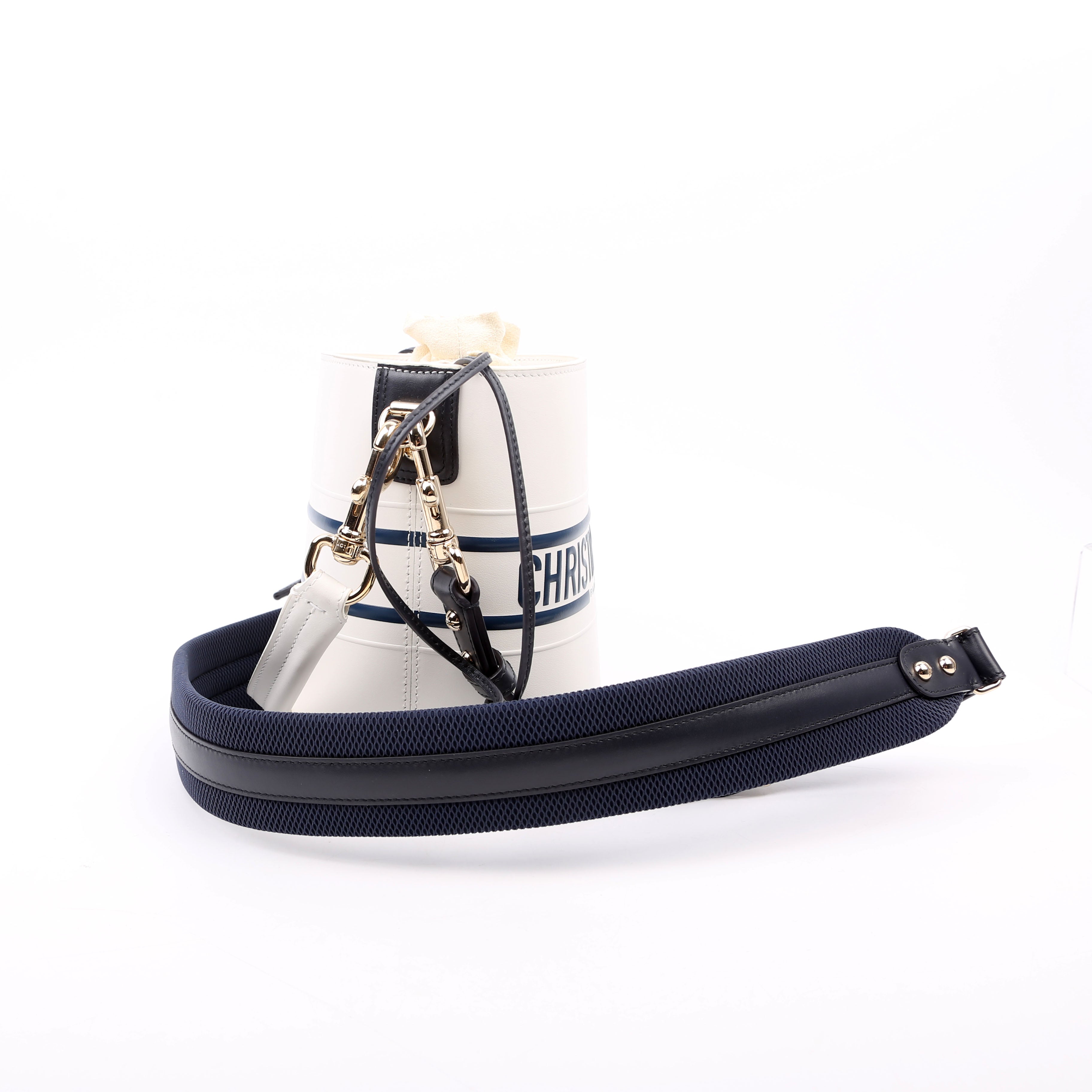 Christian Dior Vibe Bucket Bag Calfskin Small White/Navy