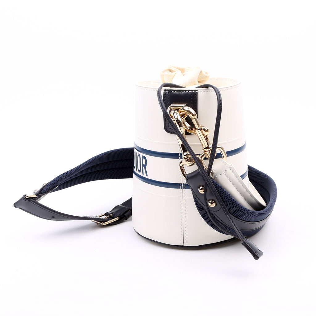 Christian Dior Vibe Bucket Bag Calfskin Small White/Navy
