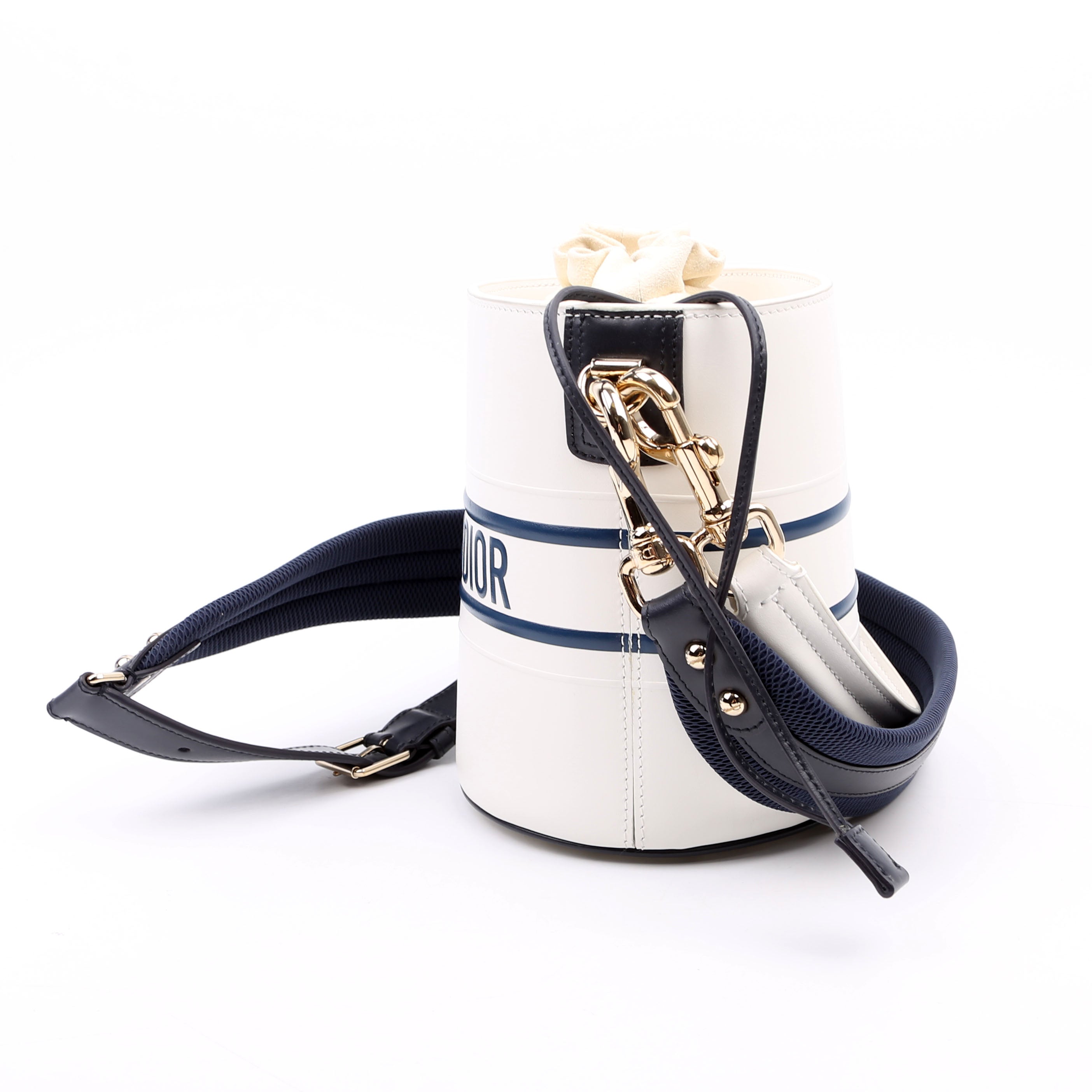 Christian Dior Vibe Bucket Bag Calfskin Small White/Navy