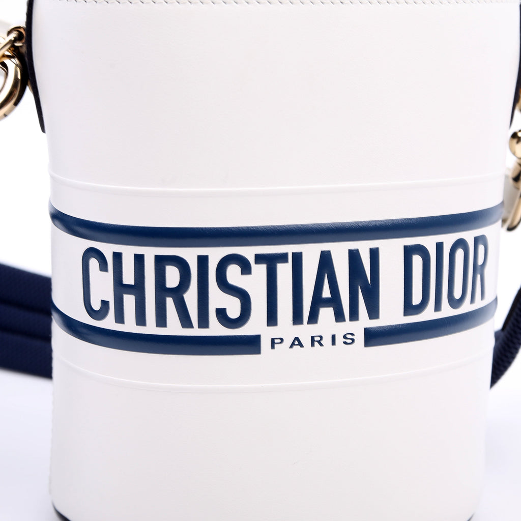 Christian Dior Vibe Bucket Bag Calfskin Small White/Navy