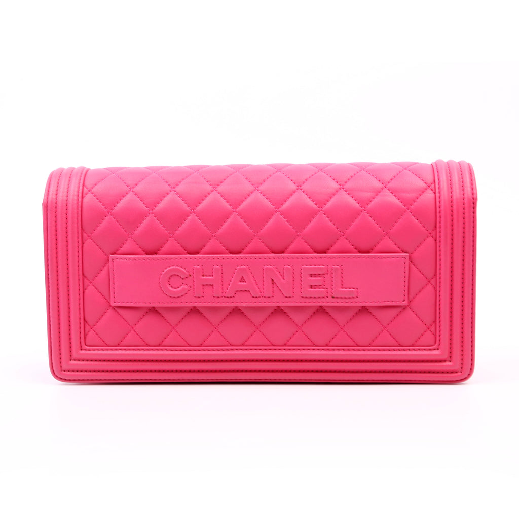 Chanel Boy Flap Clutch 19M Pink