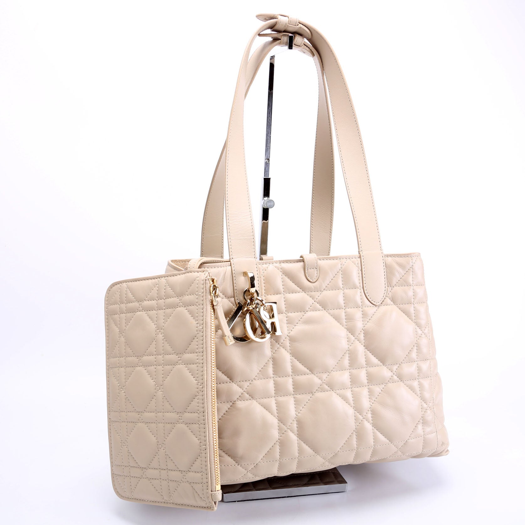 Christian Dior Toujours Medium Macrocannage Calfskin Bag Beige