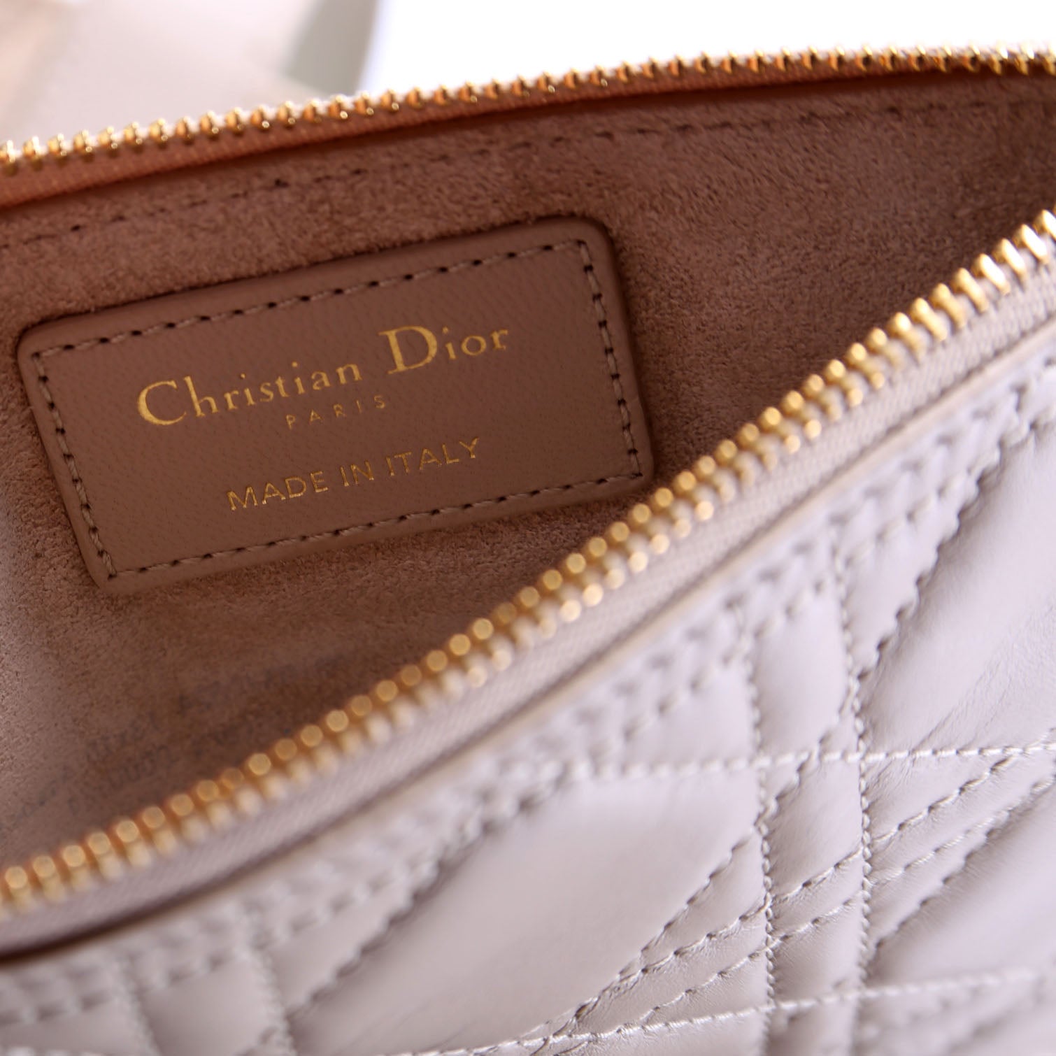 Christian Dior Toujours Medium Macrocannage Calfskin Bag Beige